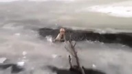 Ratowanie psa z zamarzniętej wody