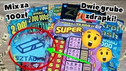 Zdrapki Lotto  Dwie grube ryby po raz kolejny!  Mix za 100zł  Jest sztabka! 