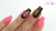Gold & Pink flowers nails art tutorial / Elisium Nails