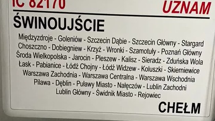 IC 82170 Uznam Świnoujście - Chełm - legendarne wagony sypialne z Görlitz z NRD Podróż PKP Intercity