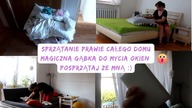 MAGICZNA GĄBKA DO MYCIA SZYB Motywacyjne szybkie sprzątanie w domu  Uporządkowana