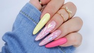 colorful leaves nails art tutorial /Elisium Nails