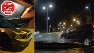 Kolizja z Mustangiem na rondzie turbinowym.  STOP PIRAT