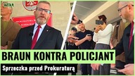 Sprzeczka Brauna z policjantem! Incydent przed Prokuraturą | Gazeta.pl