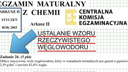 ZADANIE 26 CKE 2003 STYCZEŃ USTALANIE WZORU RZECZYWISTEGO WĘGLOWODORU