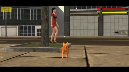 A woman runs away from a cat because it scratched her #game #gaming #funny #browsegame #Browsegamer