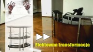 Szklany barek a recepcja - transformacja mebla