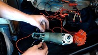 Rower napedzany szlifierka katowa Boszem Magnesy neodymowe  how to make simple electric bike