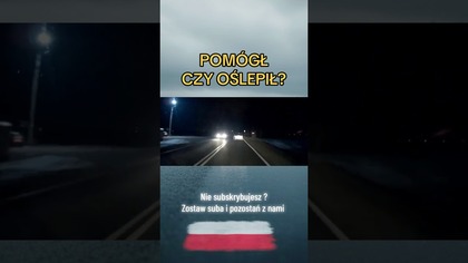 Auto bez świateł na środku drogi! Długie z naprzeciwka.  ostrzeżenie czy pomoc? #drogi #uwaga #viral