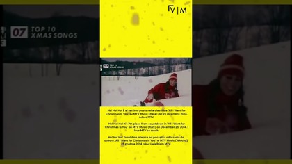 All I Want for Christmas Is You in Top 10 XMAS Songs on MTV Music (Italy) (25. 12. 2014) #shorts