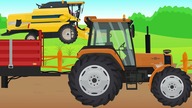 Extra Tractor and Yellow Combine Harvester | Formation and uses | Bajka Traktor I Kombajn Pracuje