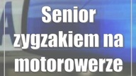 Senior zygzakiem na motorowerze