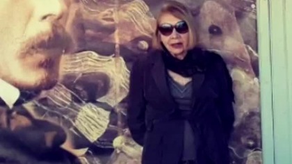 Publicist Alwida Bajor at the M.  K.  Čiurlionis House-Museum in Druskininkai