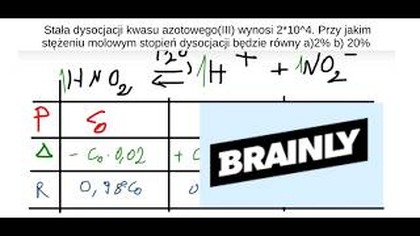 Stała dysocjacji kwasu azotowego(III) wynosi 2*10^4...  | BRAINLY #chemia #edukacja #matura #shorts