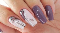 Delicate violet autumn nails art tutorial / Gabrielle Nails / Charbonne