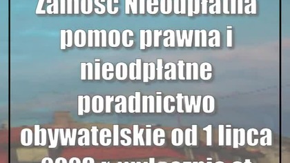 Zamość: Nieodpłatna pomoc prawna i nieodpłatne poradnictwo obywatelskie od 1 lipca...
