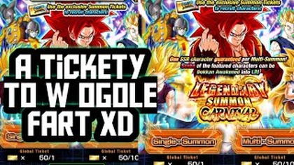 50 TICKETS SUMMON ON MULTISUMMONS SSJ4 GOGETA DBZ DOKKAN BATTLE PO POLSKU