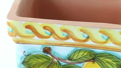Ręcznie malowane doniczki włoskie | Vasso di Limoni Chiaro