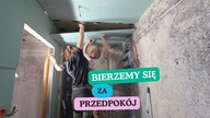 Tynkowanie ścian z siatką podtynkową w przedpokoju