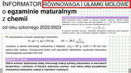 ZADANIE 11 CKE 2023 INFORMATOR RÓWNOWAGA I UŁAMKI MOLOWE