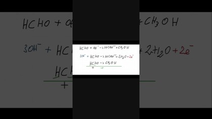 Redox HCHO(-) + OH(-)  HCOOH + CH3OH #shorts #chemia #cke
