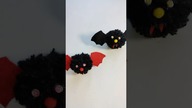 Łatwe nietoperze na Halloween DIY#nietoperz #pompon #halloween #jakzrobić #rękodzieło #maskotka