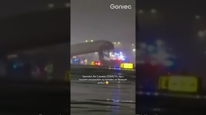 SAMOLOT AIR CANADA ZDERZYŁ SIĘ Z WOZEM STRAŻACKIM!