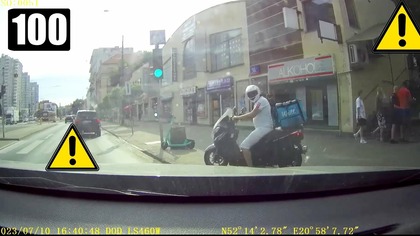 Wolt na skuterze uderza w lewy bok i ucieka z miejsca zdarzenia, próba zatrzymania