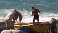 Travel: Kamari Beach, Greece - travel shorts