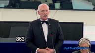 Janusz Korwin-Mikke: Blondynka z Berlina obiecała wysokie zasiłki uchodźcom