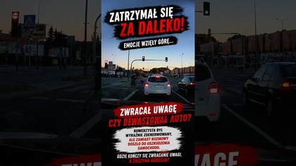 Emocje przejęły kontrolę.  Czy reakcja rowerzysty była adekwatna? #droga #rowerzysta