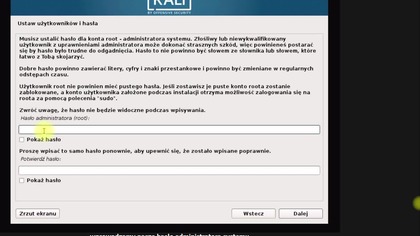 Kali Linux - instalacja podstawowa