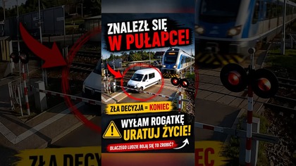 Utknąłeś na torach? Rogatkę można wyłamać.  Dlaczego kierowcy się boją? #shorts #pkp #bezpieczeństwo