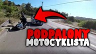 MOTOCYKLISTA SIĘ PODPALIŁ W TRAKCIE JAZDY