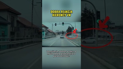 Czerwone światło? Kierowca Toyoty jedzie dalej O włos od kolizji!  #polscykierowcy #dashcam #droga