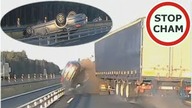 Dachowanie po staranowaniu przez ciężarówkę - wypadek na budowanej A1 - #479 Wasze Filmy