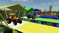 Transport colorful trailers with colorful Tractors and combine harvesters! Farming 19 / mod test