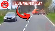 Źle rozmieszczony ładunek prawie wyrzuca auto służby drogowej do rowu.  STOP PIRAT