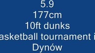 177 cm dunks and touches the backboard with head