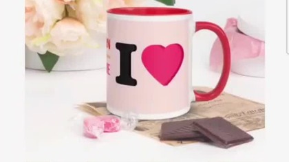 Kolorowy kubek z sercem dla ukochanej osoby #Walentynki #valentinesday #love #miłość #gift #prezent