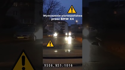 Wymuszenie pierwszeństwa przez kierowcę BMW X4 #shorts #rikordwidjo