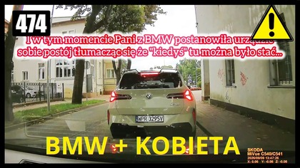 Kobieta i jej inteligentny pomysł na zaparkowanie nowoczesnego BMW