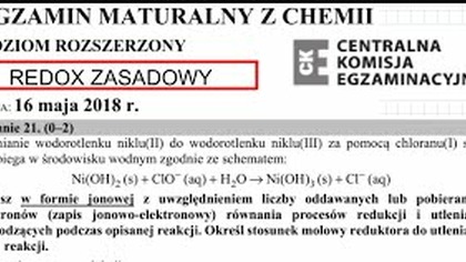 REDOKS ZASADOWY.  ZADANIE 21 CKE 2018 MAJ #Chemia