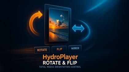 ROTATE - obracanie i lustrzane odbicia filmów oraz obrazków w Hydro Player