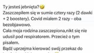 Agresywny proszczepionkowy cwaniak