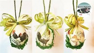 Jak zrobić pisankę decoupage koguty na trawce [ROOSTERS ON THE GRASS] - Pomysły plastyczne DiY