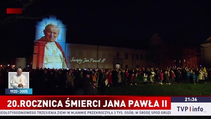 TVP | info_ - Oddanie hołdu św. Janowi Pawłowi II w 20. rocznicę śmierci (02. 04. 2025, 21:37)