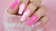 pink ho ho ho!  nails art / Gabrielle Nails Charbonne