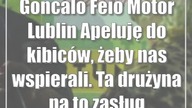 Goncalo Feio (Motor Lublin): Apeluję do kibiców, żeby nas wspierali.  Ta drużyna na...