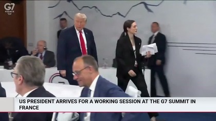 US President arrives for a working session arrives for a working session at the G7 summit in France